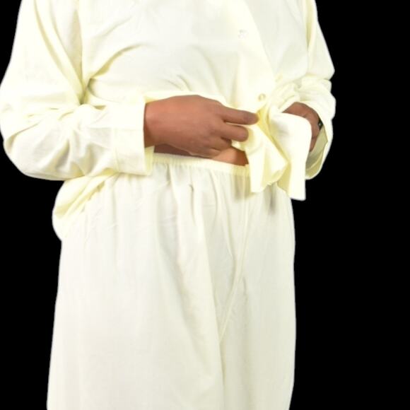 Vintage Katz Pajamas Yellow Pastel Flannel Tricot 60s New Set Embroidery Medium - Picture 5 of 16